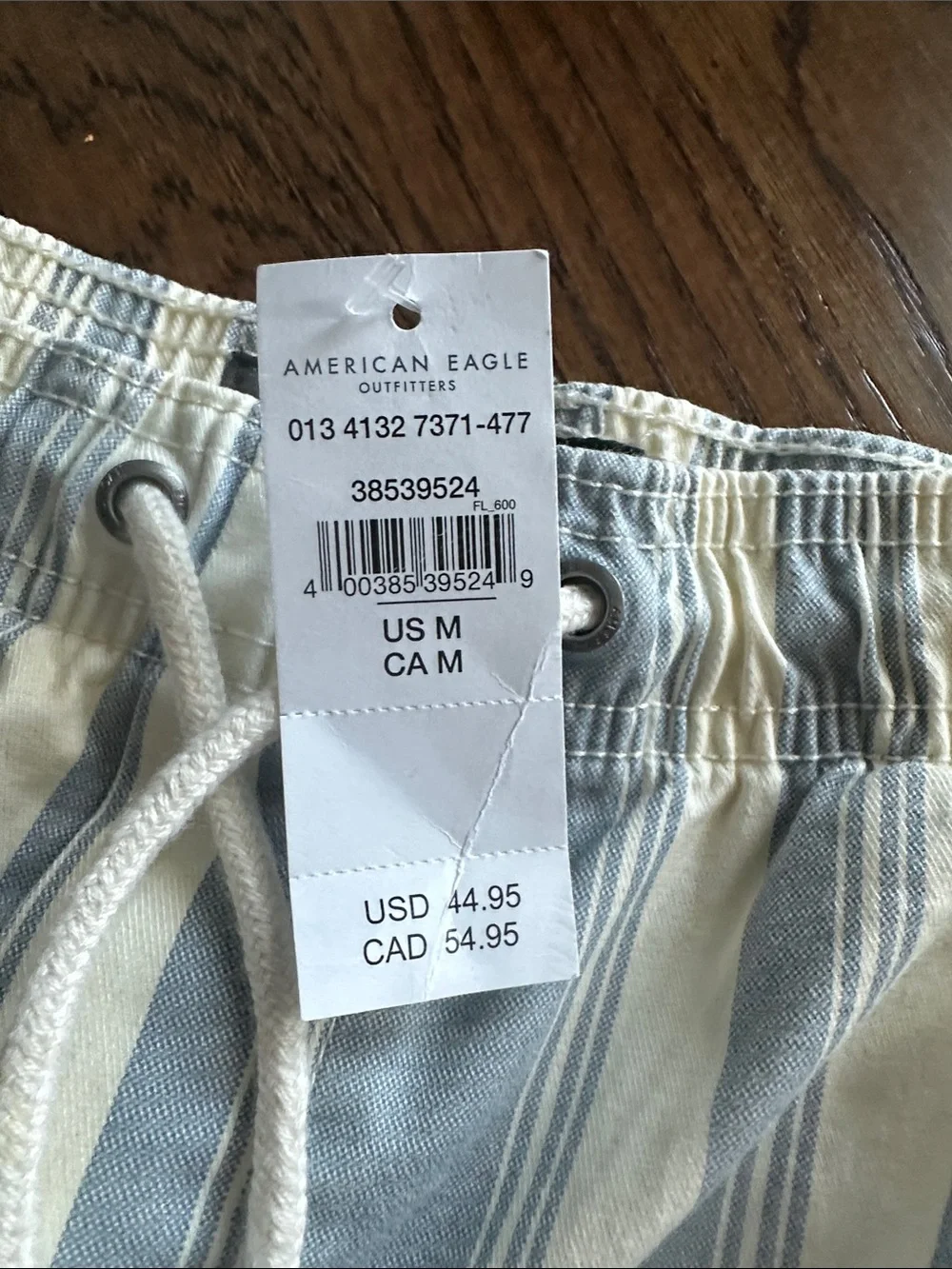 Men's Light Blue & White Striped Shorts